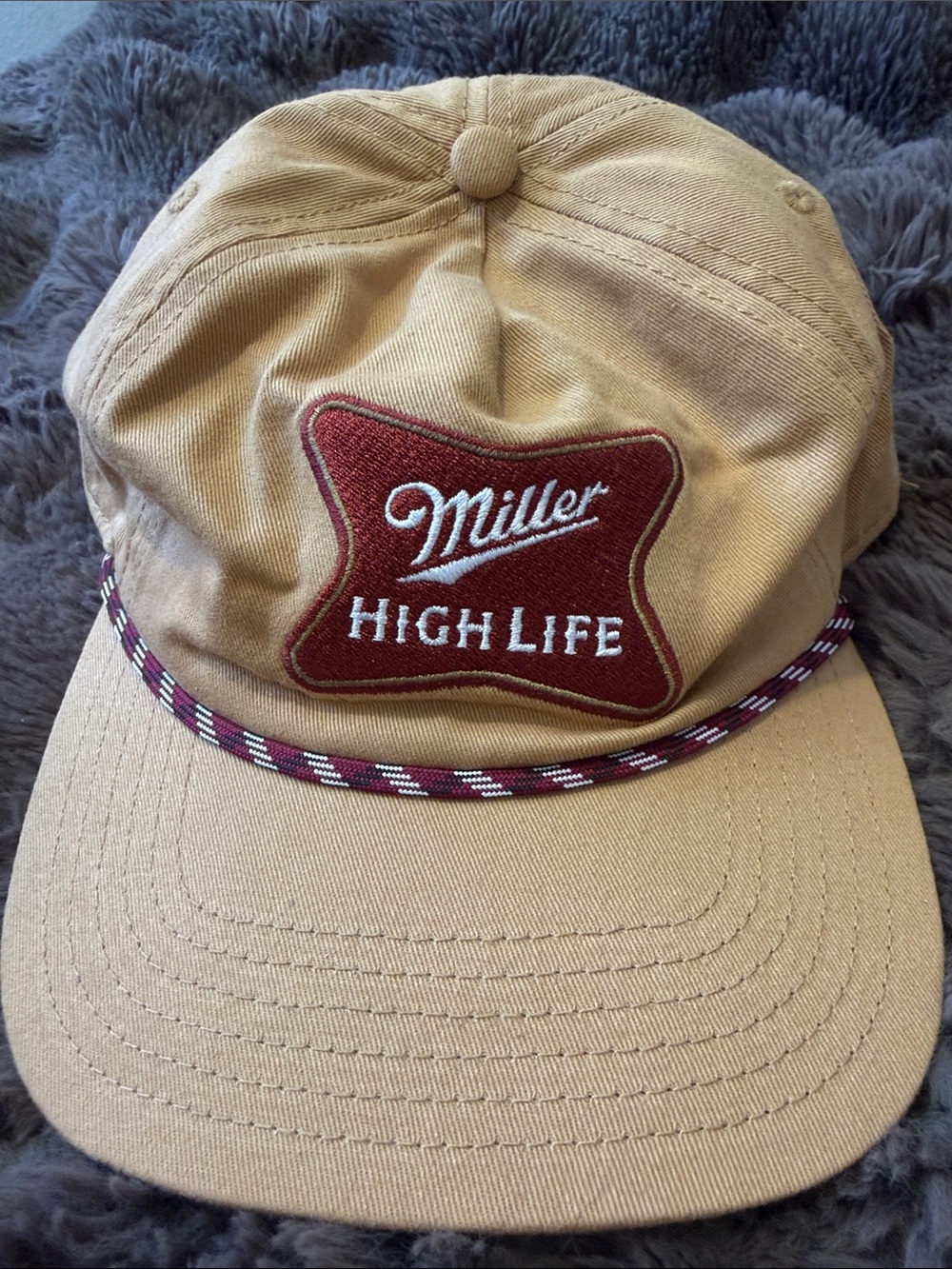 Miller High Life Tan Rope-Trim Cap